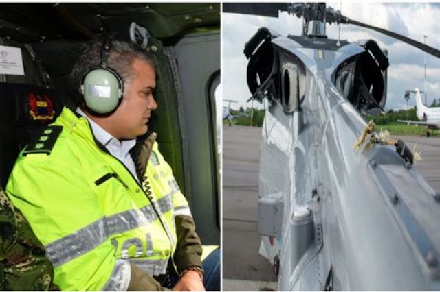 Helicóptero del Presidente Duque recibió seis impactos