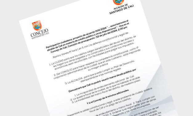 Proyecto sobre autorizaciones en crédito público Cali