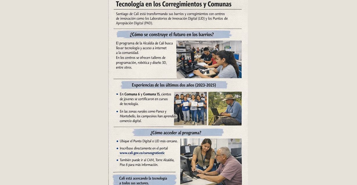 Cali interconectada la tecnología llega a los barrios y al campo