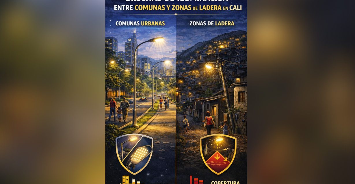 Brechas de iluminación entre comunas y zonas de ladera en Cali