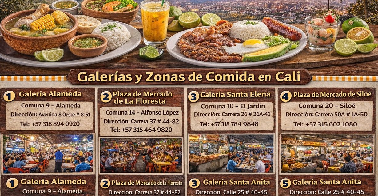 Galerías y Zonas de Comida en Cali: Guía por comunas para visitantes