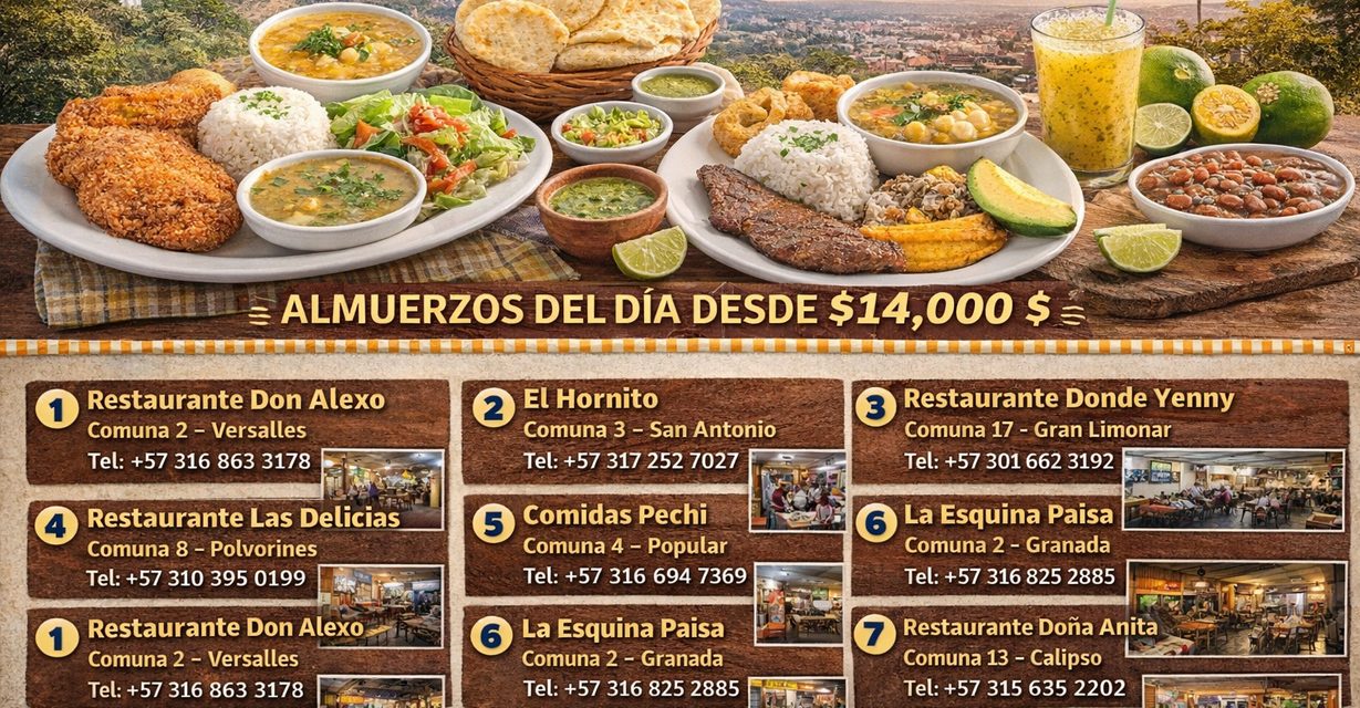 Restaurantes de alimentación diaria económica en Cali: Guía por comunas para turistas