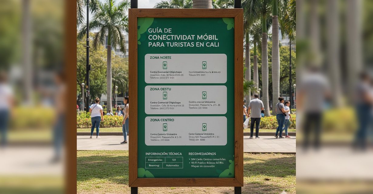 Guía de conectividad móvil y puntos de servicio en Cali