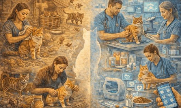 Evolución de los cuidados del gato: del instinto a la medicina veterinaria moderna