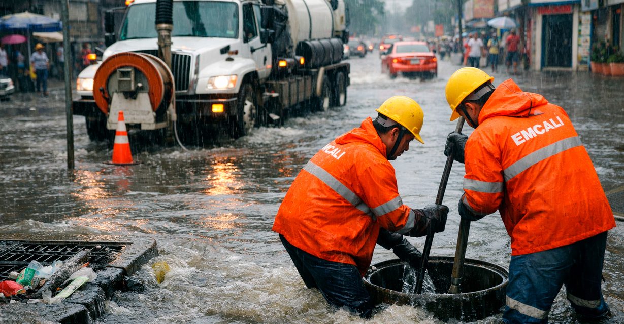 EMCALI refuerza atención de emergencias por rebosamientos e inundaciones en Cali