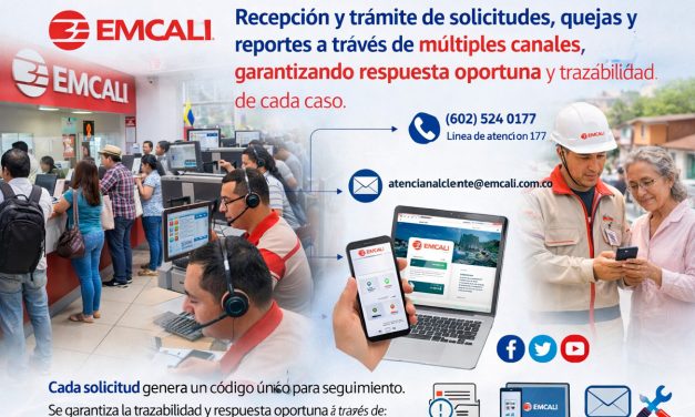 EMCALI fortalece la recepción y trámite de solicitudes con canales integrados, trazabilidad y respuesta oportuna