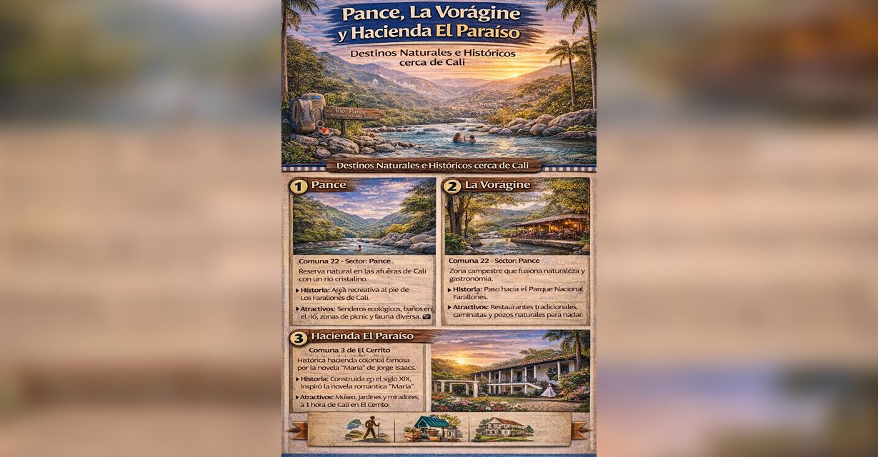 Pance, La Vorágine y Hacienda El Paraíso: lugares historicos de Cali