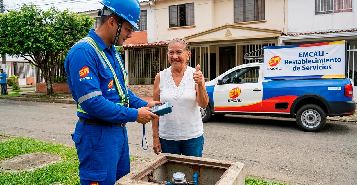 EMCALI verifica que el servicio quedó restablecido antes de cerrar el caso