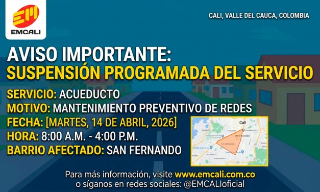 EMCALI programa la intervención antes de enviar la cuadrilla