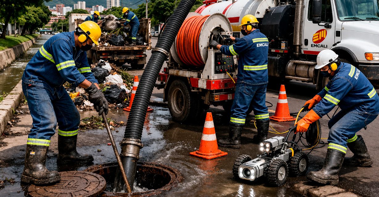 EMCALI intensifica labores de limpieza, inspección y rehabilitación para reducir inundaciones, reboses y daños en la infraestructura urbana