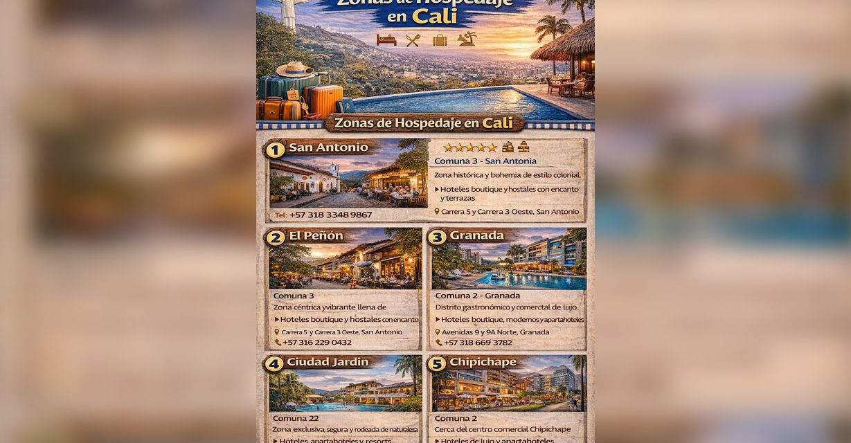 Mejores zonas de hospedaje en Cali: Guía por comunas para turistas
