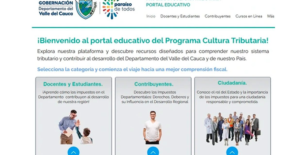Gobernación creó portal educativo para fortalecer la cultura tributaria en el Valle del Cauca