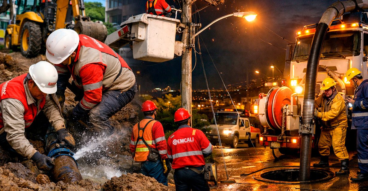 EMCALI refuerza atención de interrupciones con cuadrillas operativas 24/7 en Cali