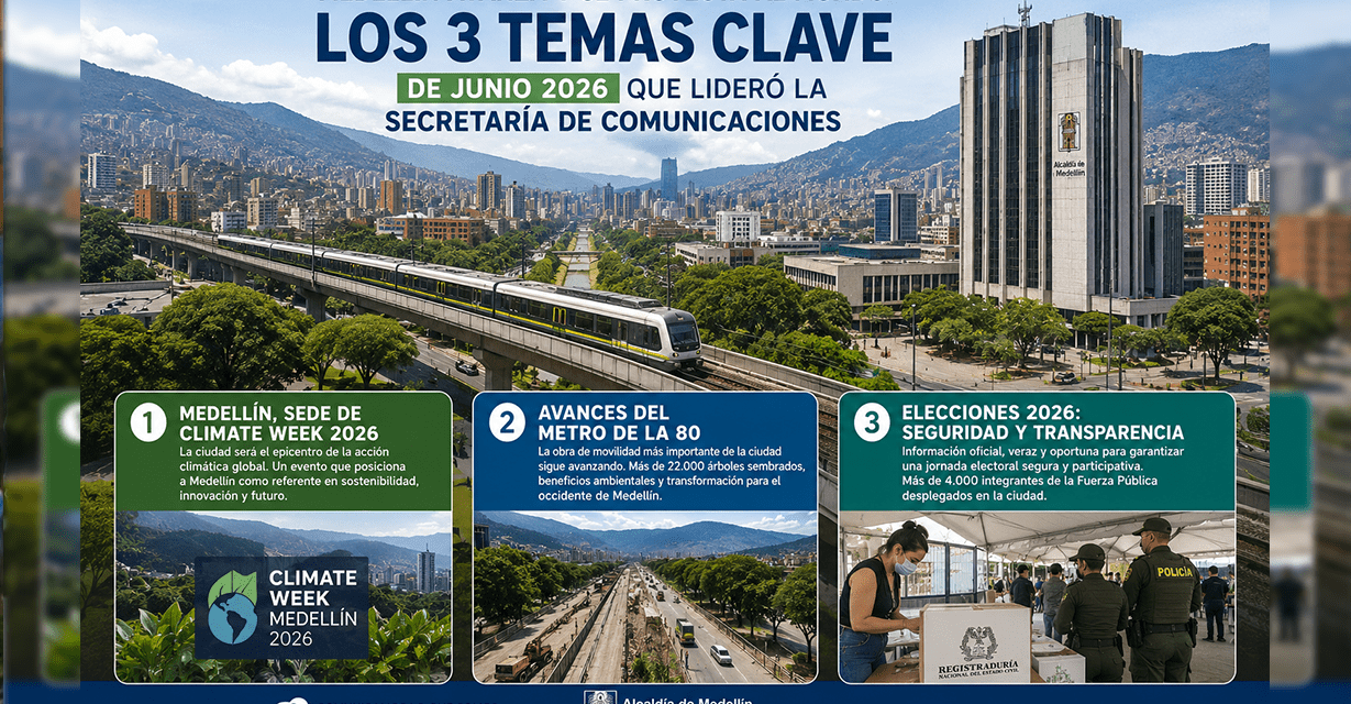 Los tres temas que marcaron la agenda de Medellín en junio de 2026