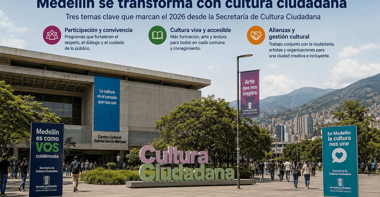 La cultura como eje de transformación, los tres grandes temas que marcaron la gestión de la Secretaría de Cultura Ciudadana de Medellín en 2026