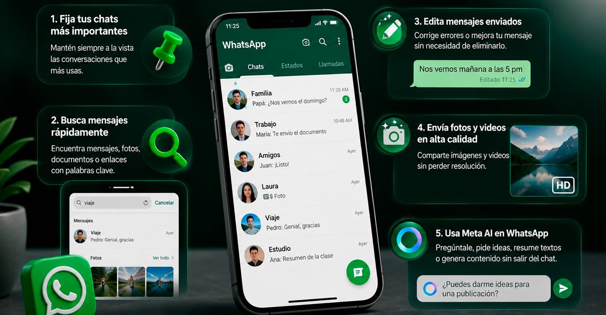 Cinco funciones poco conocidas de WhatsApp