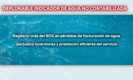 DEPLORABLE INDICADOR DE AGUA NO CONTABILIZADA