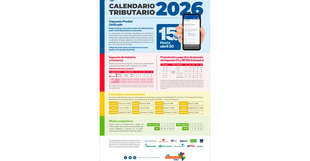ICA 2026 Autoliquidación, plazos y recaudo fiscal distrital