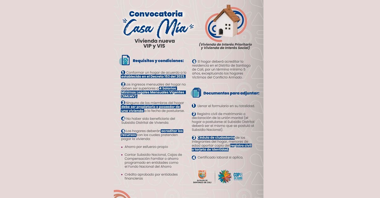 Programas habitacionales y subsidios de la Secretaría de Vivienda Social y Hábitat de Cali