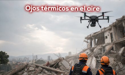 Drones sobre los escombros en Cali