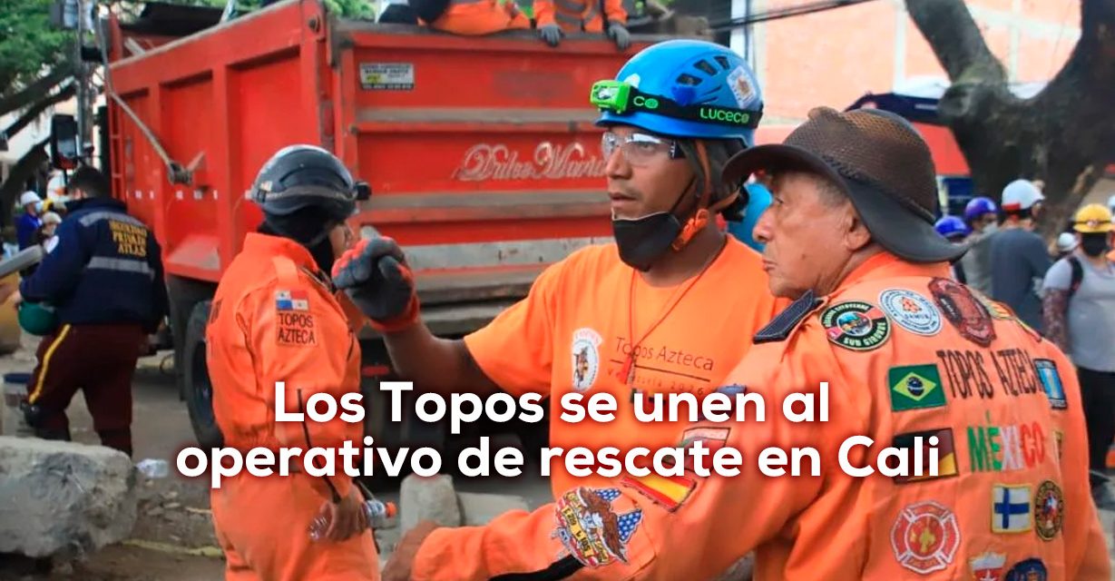 Topos Azteca de México llegaron a Cali para apoyar rescates