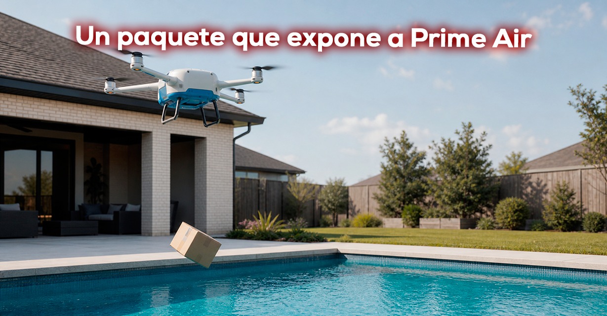 El paquete que cayó en una piscina expone a Prime Air