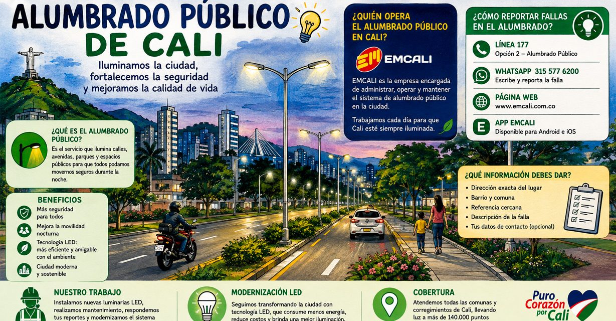 Cali se ilumina: alumbrado público, tecnología LED y seguridad para las calles de la ciudad